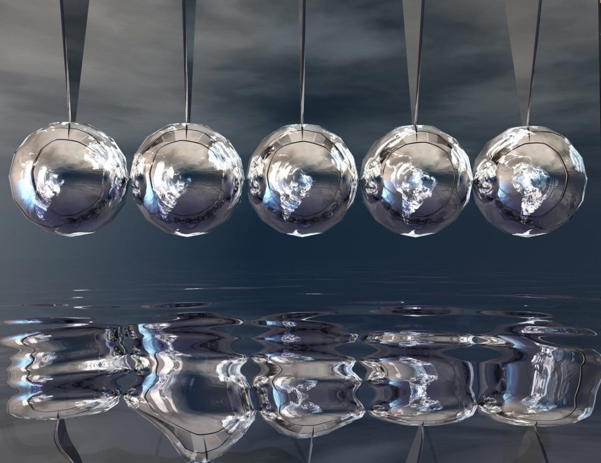 digital visualization of a ping game with globes