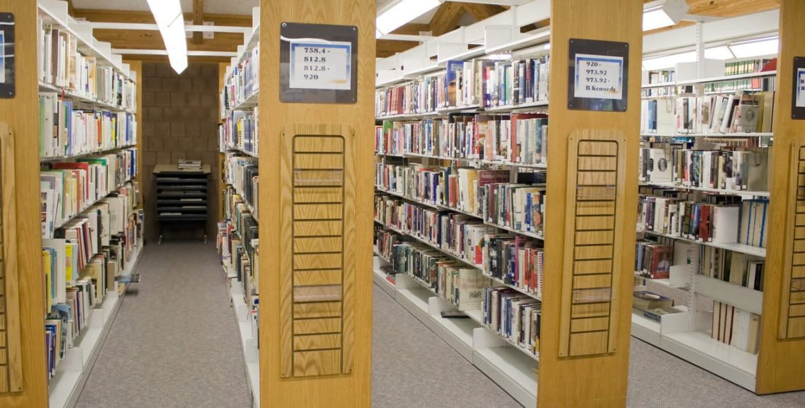 Shelves full of books