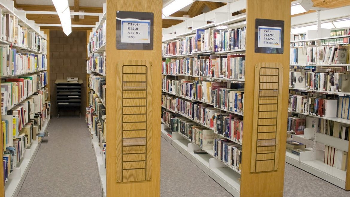 Shelves full of books