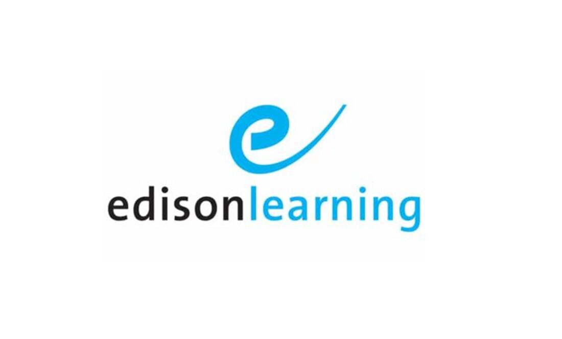 The EdisonLearning logo features a stylized blue lowercase e above the words edisonlearning, with edison in black and learning in blue, on a white background.