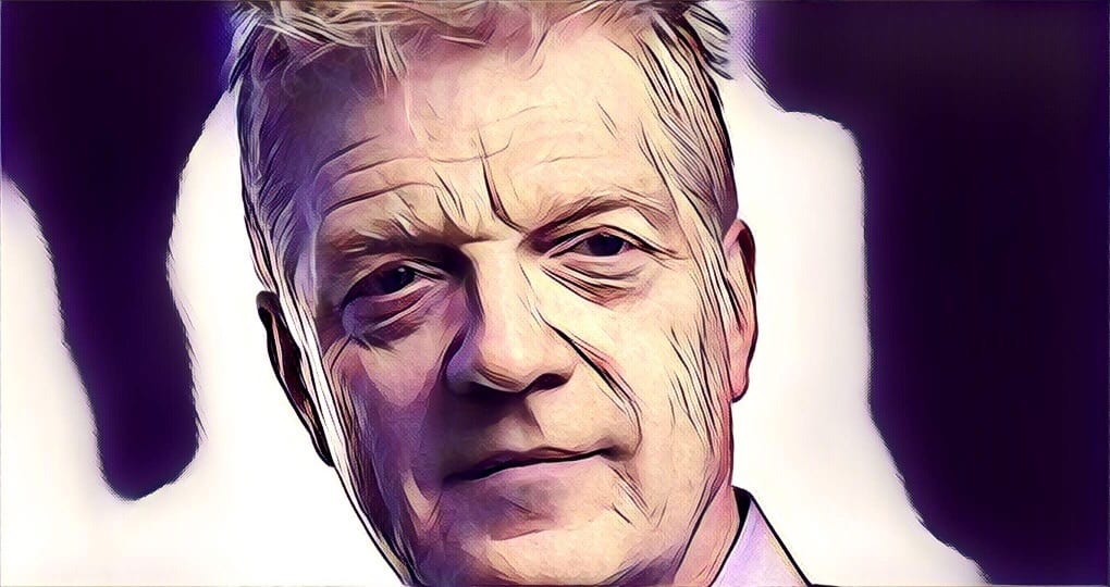 Stylized picture of Sir Ken Robinson showing his transcendent nature in global education