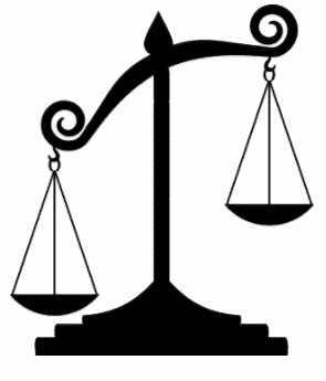 Drawing of balance scales representing inequities in education