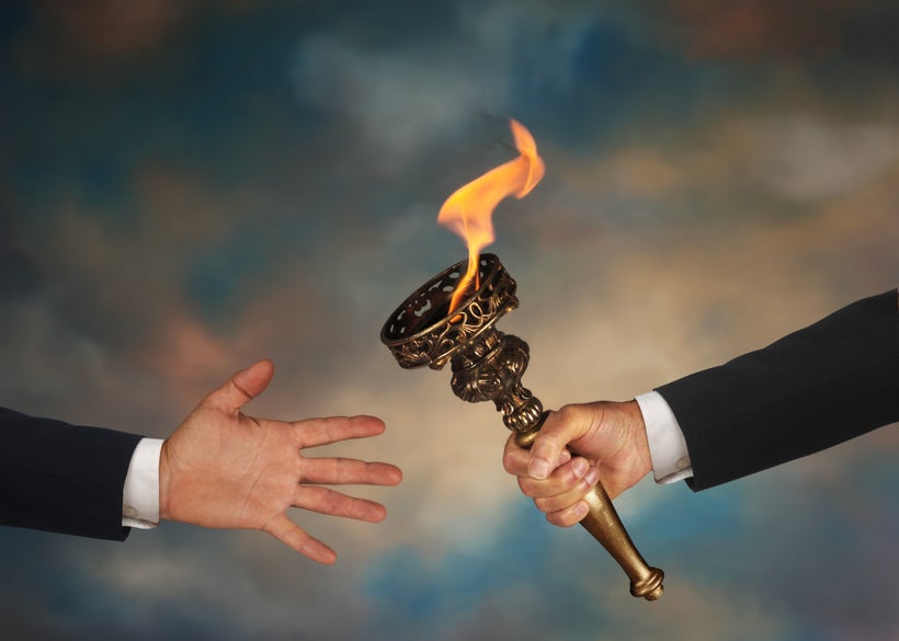 passing a flaming torch
