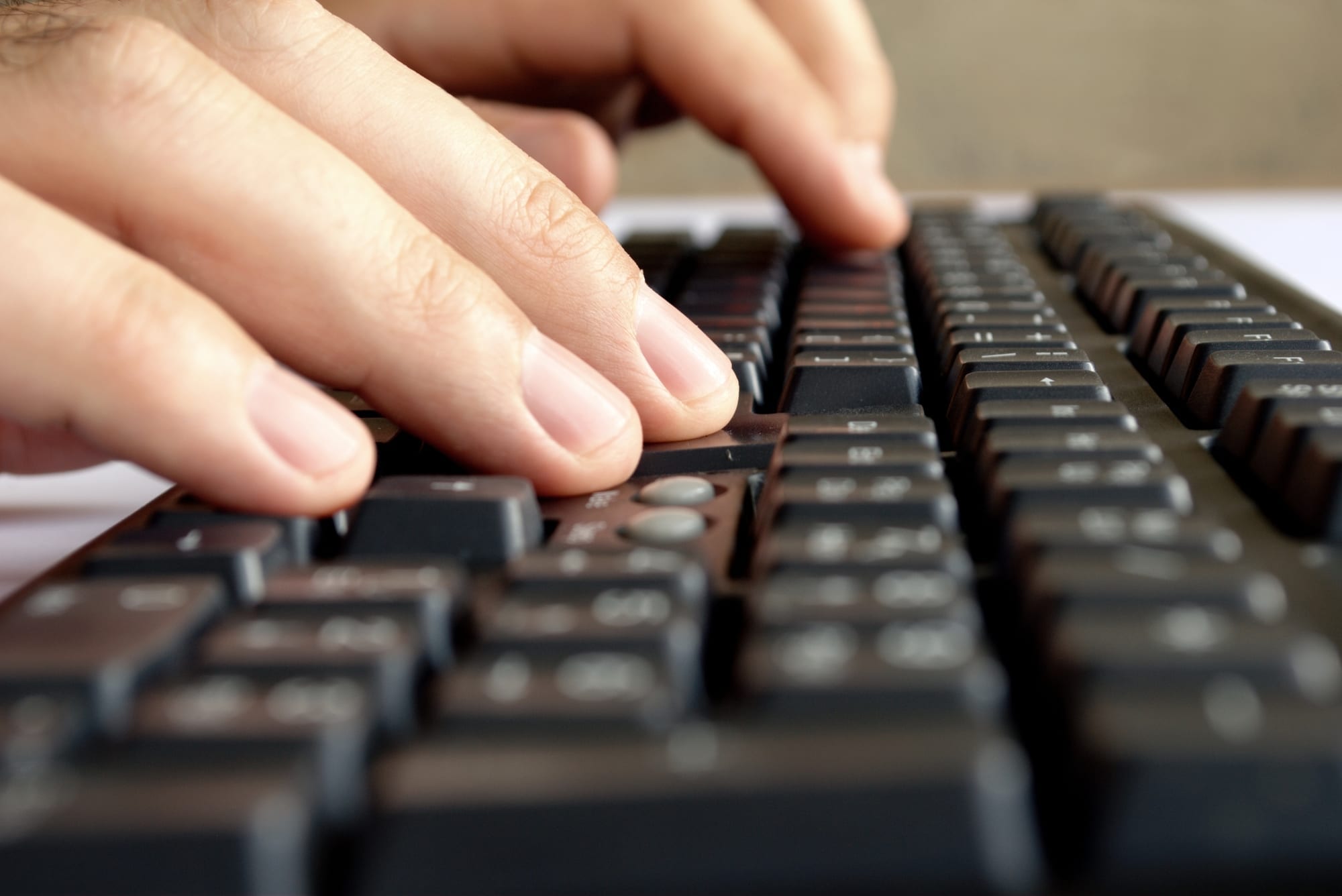 keyboard and hands