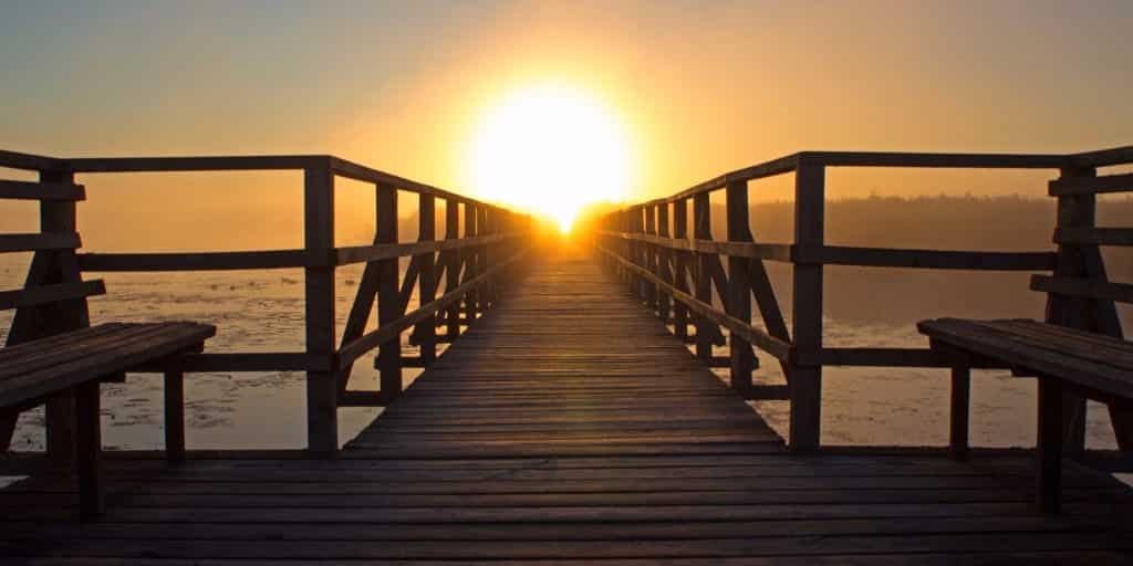 dock and sunset