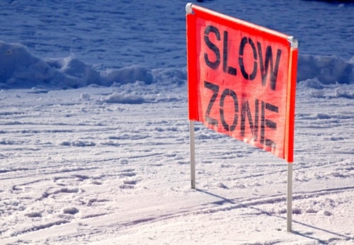 sign slow zone