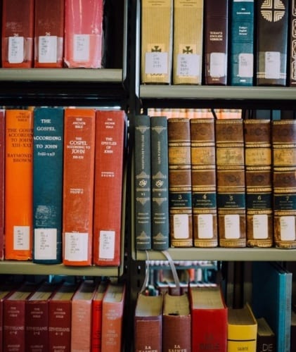 books in a library