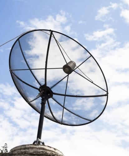 satellite dish antennas under sky