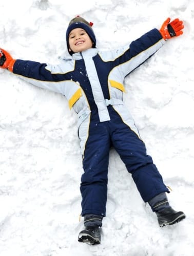 Happy kid on snow