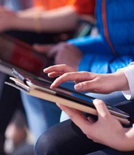 student with tablet