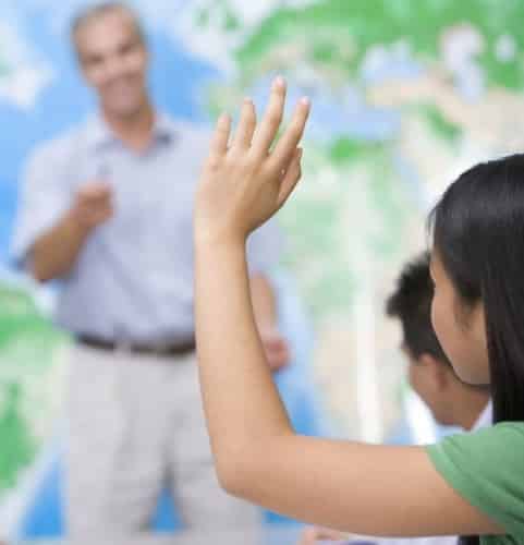 Raising hand in class