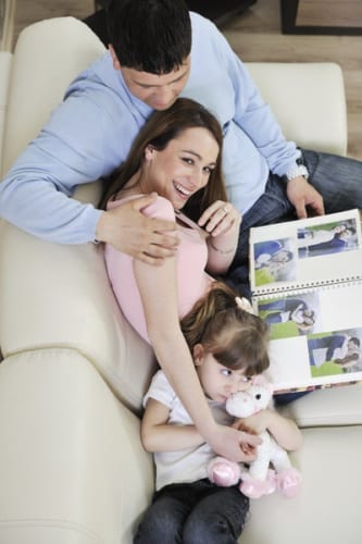 family together on couch