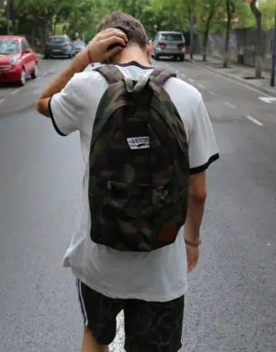 kid walking to school