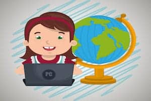 Children using laptop at school design, vector illustration eps10 graphic