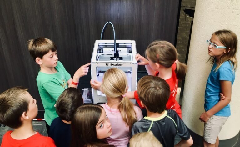 Children looking at technology