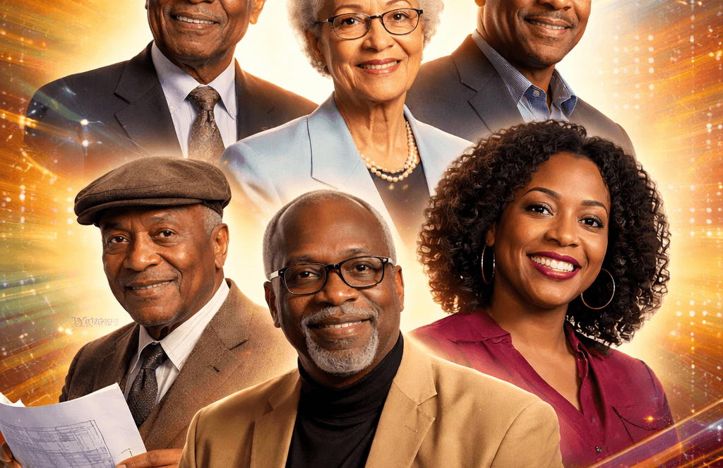 A digital illustration honoring African American pioneers whose work shaped education and technology.