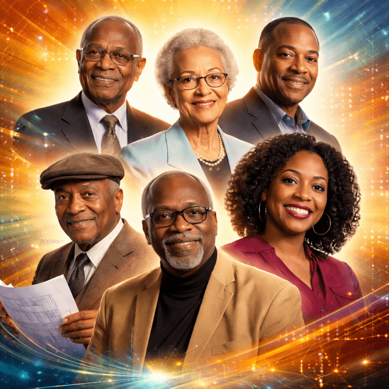 A digital illustration honoring African American pioneers whose work shaped education and technology.