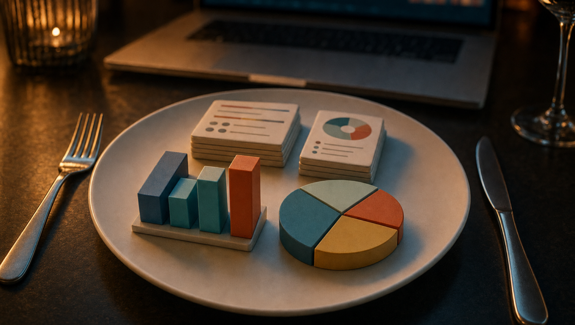 A Balanced Diet of Education Data | edCircuit Dinner plate served with portions shaped like charts and data a balanced diet of education data