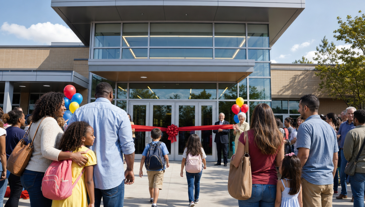 InformED Report | edCircuit New charter school building with an opening ribbon charter school funding