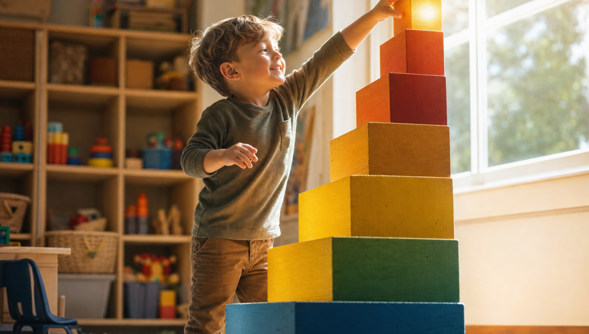 InformED Report Early Education Pays Off | edCircuit Early education pays off a preschooler builds a rising staircase of colorful blocks toward a sunlit window