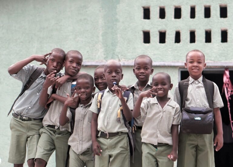 Group of boy standing outdoor