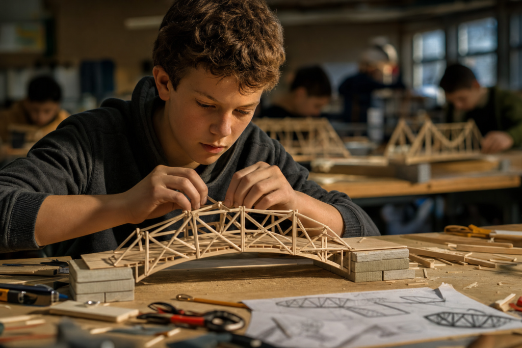 3 Lessons on Student Motivation and Deeper Learning | edCircuit Student absorbed in building a model bridge motivation and deeper learning