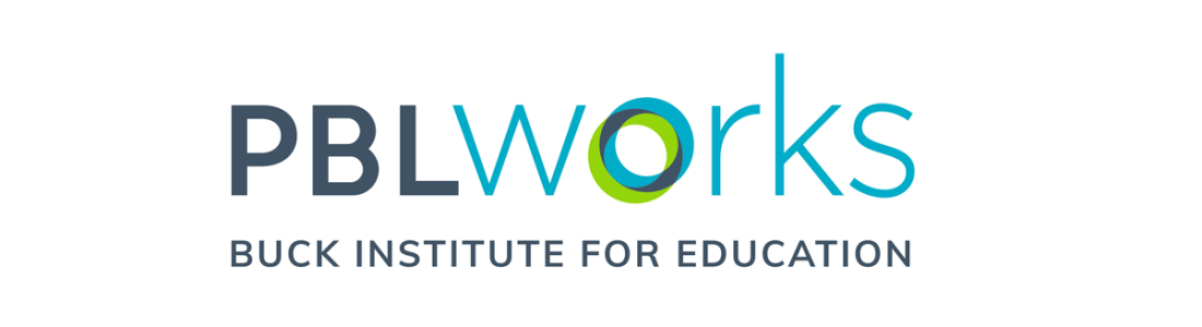 Logo for PBLWorks, Buck Institute for Education. The word PBLworks is written with PBL in dark blue and works in teal, with an overlapping green and blue circle for the o. BUCK INSTITUTE FOR EDUCATION is below in gray.