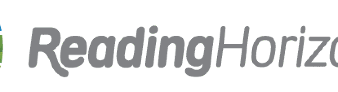 Reading Horizons logo with a stylized green and blue landscape icon on the left and the words Reading Horizons in gray text to the right.